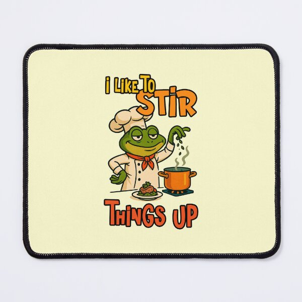 Item preview, I Like To Stir Things Up Funny Frog Chef Cooking Pun Quote designed and sold by NookMerch97 .