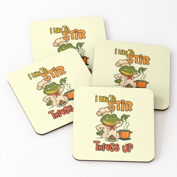 Item preview, I Like To Stir Things Up Funny Frog Chef Cooking Pun Quote designed and sold by NookMerch97 .