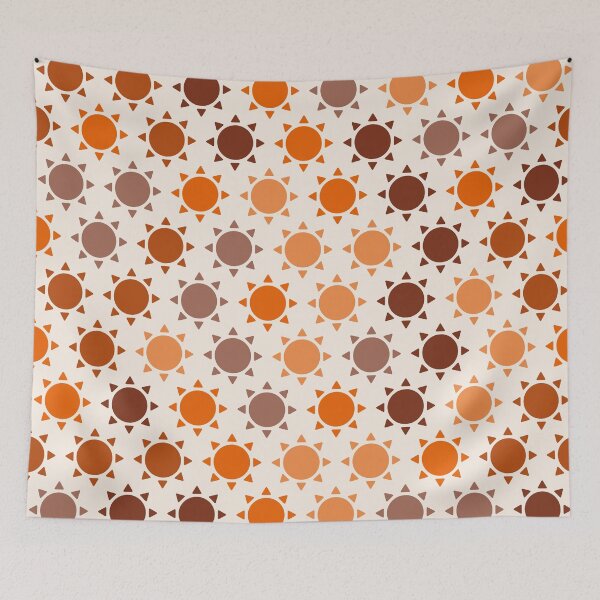 Item preview, Retro Sun Symbols – Warm Orange & Brown  designed and sold by TexSta.