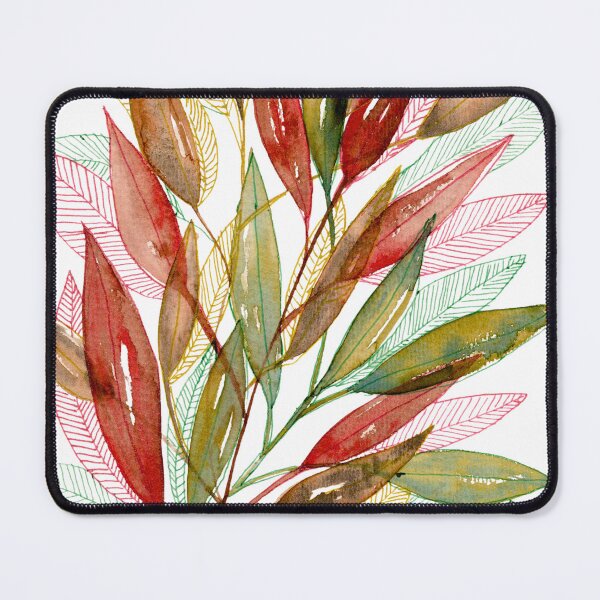 Item preview, Colourful Botanical Leaves Watercolour with Linework designed and sold by ArithraStudio.