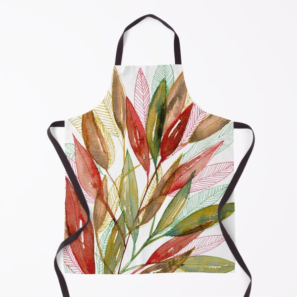 Item preview, Colourful Botanical Leaves Watercolour with Linework designed and sold by ArithraStudio.