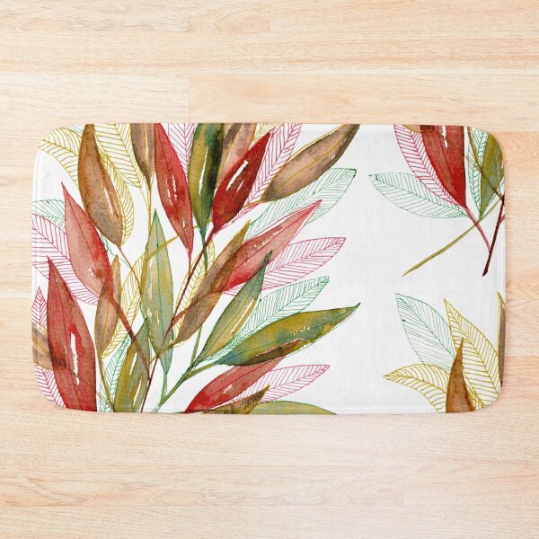 Item preview, Colourful Botanical Leaves Watercolour with Linework designed and sold by ArithraStudio.