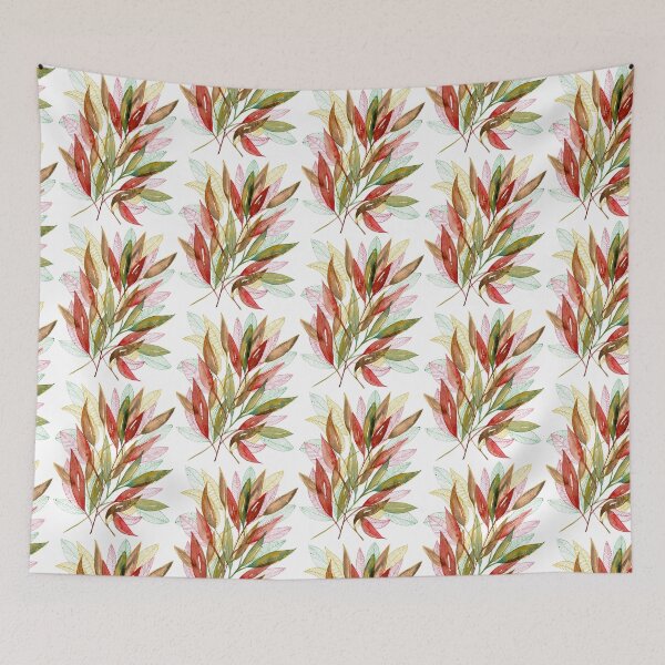 Item preview, Colourful Botanical Leaves Watercolour with Linework designed and sold by ArithraStudio.
