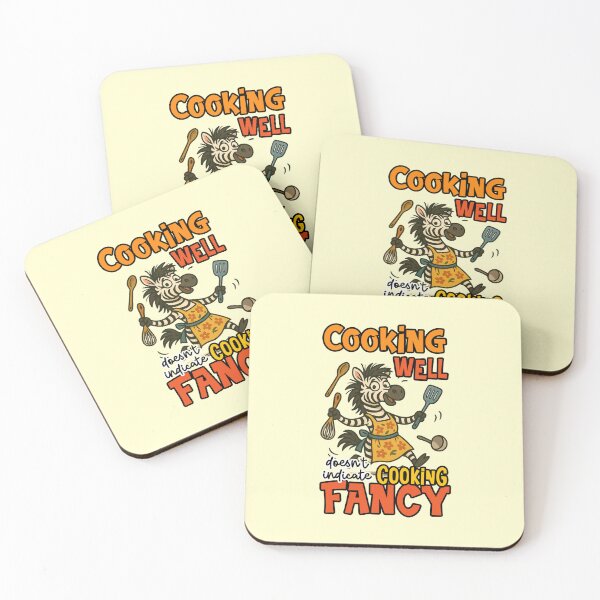 Item preview, Cooking Well Doesnt Indicate Cooking Fancy Funny Zebra Chef Quote designed and sold by nookmerch97.