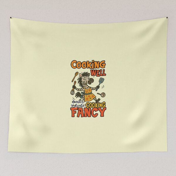 Item preview, Cooking Well Doesnt Indicate Cooking Fancy Funny Zebra Chef Quote designed and sold by NookMerch97 .