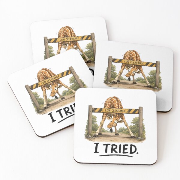 Item preview, I TRIED. Funny Giraffe T-Shirt | Relatable Animal Humor designed and sold by Kiinaaa.