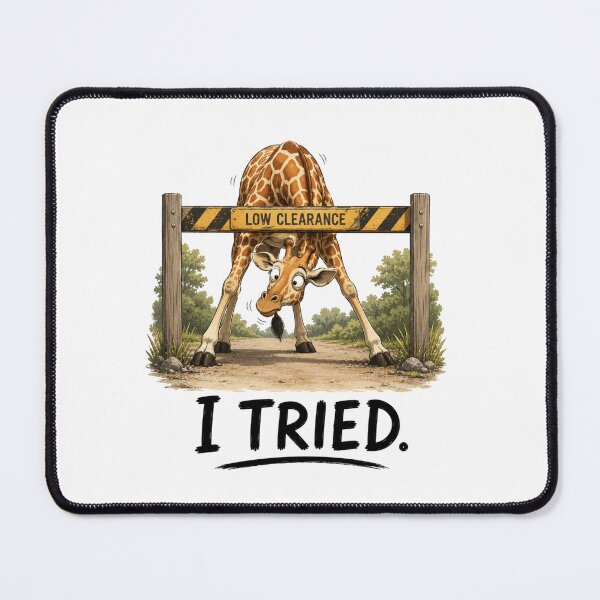 Item preview, I TRIED. Funny Giraffe T-Shirt | Relatable Animal Humor designed and sold by Kiinaaa.
