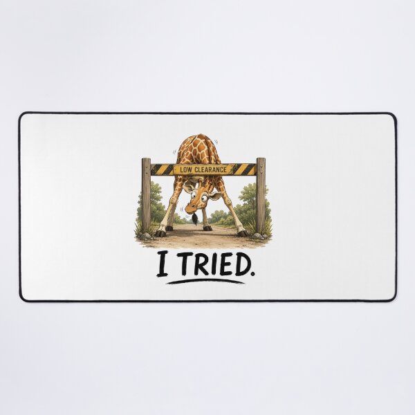 Item preview, I TRIED. Funny Giraffe T-Shirt | Relatable Animal Humor designed and sold by Kiinaaa.