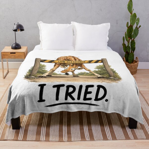Item preview, I TRIED. Funny Giraffe T-Shirt | Relatable Animal Humor designed and sold by Kiinaaa.