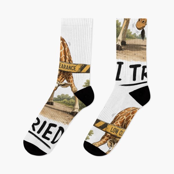 Item preview, I TRIED. Funny Giraffe T-Shirt | Relatable Animal Humor designed and sold by Kiinaaa.