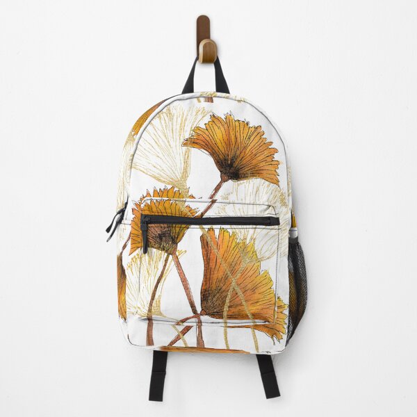 Item preview, Orange Botanical Flowers Watercolour with Golden Linework designed and sold by ArithraStudio.