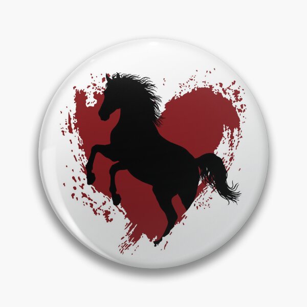 Artikelvorschau, Die Silhouette eines sich aufbäumenden Abbayan-Pferdes und ein Herz entworfen und verkauft von Cheval-de-coeur.