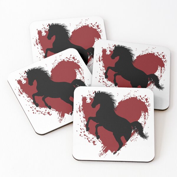 Item preview, The silhouette of a rearing Abbayan horse and a heart designed and sold by Cheval-de-coeur.