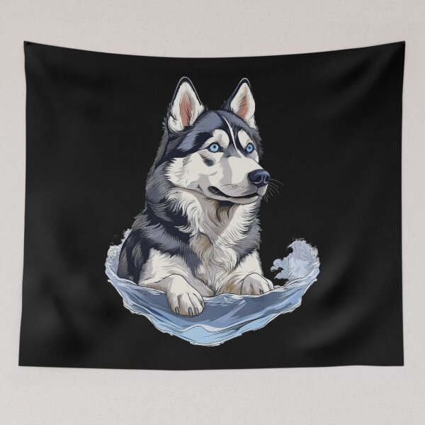 Aperçu de l'œuvre Amoureux des chiens Husky créée et vendue par RockitBaby.