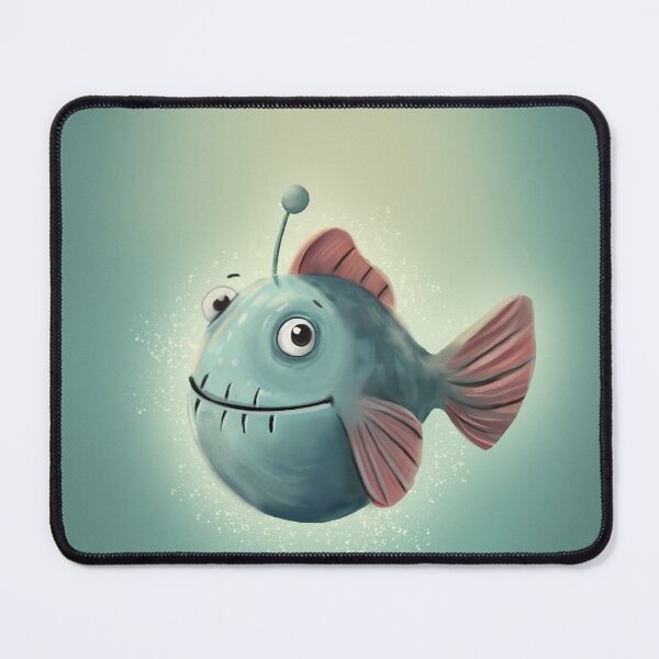 Item preview, Cute Glowing Anglerfish Illustration / Whimsical Little Deep Sea Fish designed and sold by jassoart.