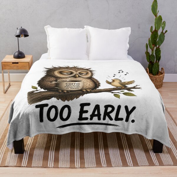Item preview, TOO EARLY. Funny Owl T-Shirt | Coffee Lover Animal Humor designed and sold by Kiinaaa.