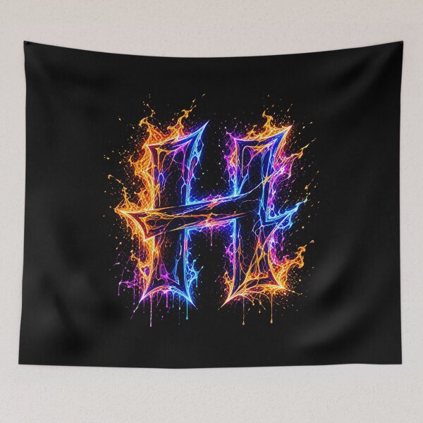 Item preview, Arcane Blaze Graffiti Letter H designed and sold by BlissBlvdShop.