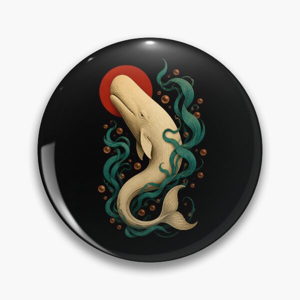 Item preview, Moby Dick: White Whale in Teal Sea Ribbons designed and sold by Fenay Designs.