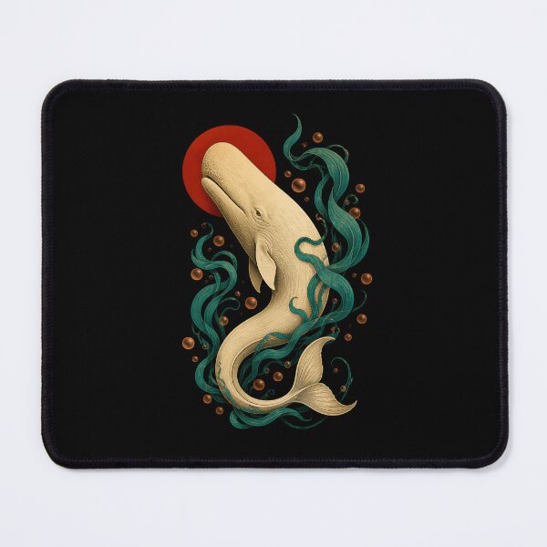 Item preview, Moby Dick: White Whale in Teal Sea Ribbons designed and sold by Fenay Designs.