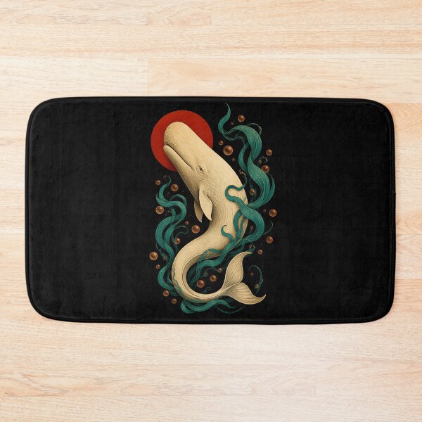 Item preview, Moby Dick: White Whale in Teal Sea Ribbons designed and sold by Fenay Designs.