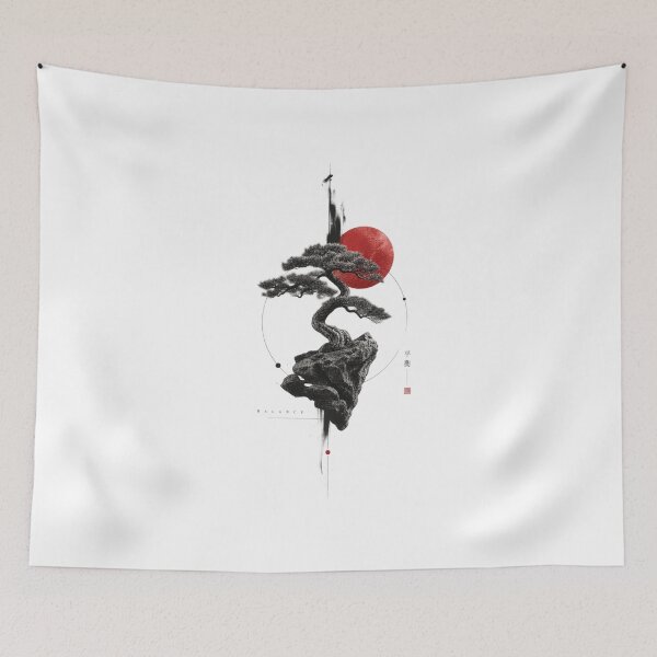 Item preview, Bonsai Balance — Japanese Zen Tree Surreal Nature Art designed and sold by mari0n980.