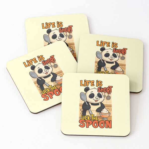 Item preview, Life Is Short Lick The Spoon Funny Panda Baker Dessert Quote designed and sold by NookMerch97 .
