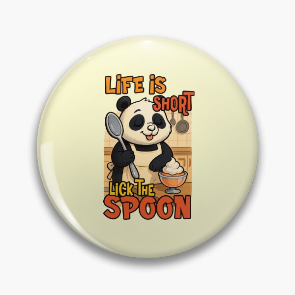 Item preview, Life Is Short Lick The Spoon Funny Panda Baker Dessert Quote designed and sold by nookmerch97.