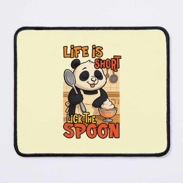 Item preview, Life Is Short Lick The Spoon Funny Panda Baker Dessert Quote designed and sold by NookMerch97 .