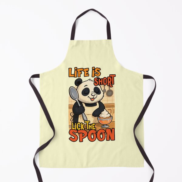 Item preview, Life Is Short Lick The Spoon Funny Panda Baker Dessert Quote designed and sold by NookMerch97 .