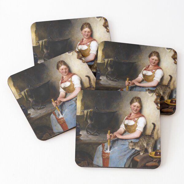 Item preview, Girl with Butter Churn by Hugo Kauffmann designed and sold by The Breathing Paint.