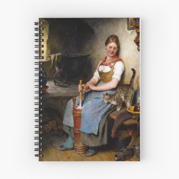 Item preview, Girl with Butter Churn by Hugo Kauffmann designed and sold by The Breathing Paint.
