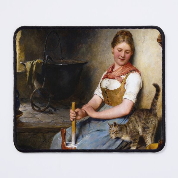 Item preview, Girl with Butter Churn by Hugo Kauffmann designed and sold by The Breathing Paint.