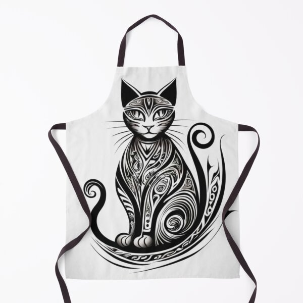 Artikelvorschau, Ornamentales Katzen-Tribal-Blackwork-Tattoo-Kunstwerk entworfen und verkauft von EchoWave11.
