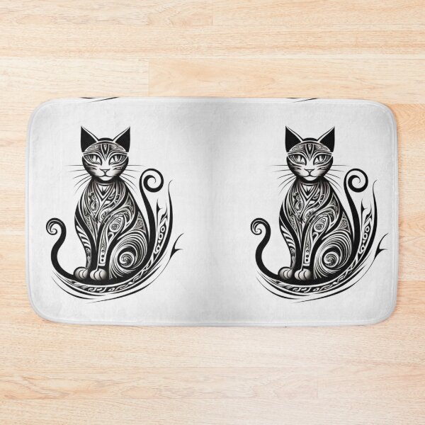 Item preview, Ornamental Cat Tribal Blackwork Tattoo Art designed and sold by EchoWave11.
