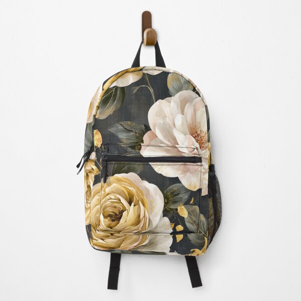 Item preview, Ivory & Gold Roses Dark Floral Pattern designed and sold by haleymaree.