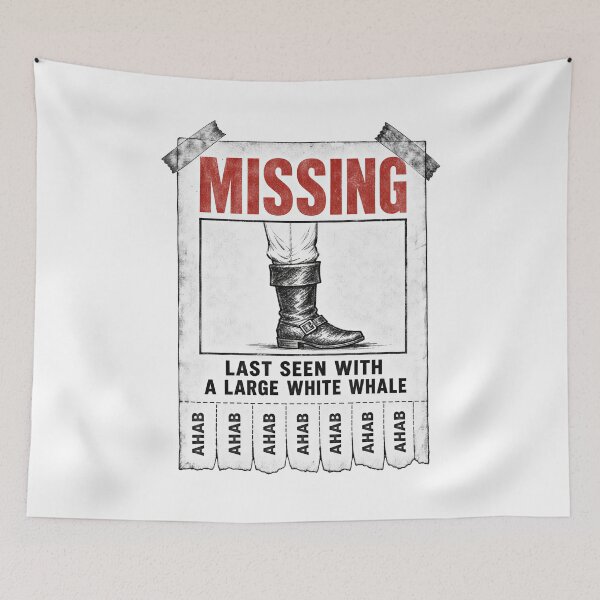 Item preview, Moby Dick: Missing Ahab Tear-Off Poster designed and sold by Fenay Designs.