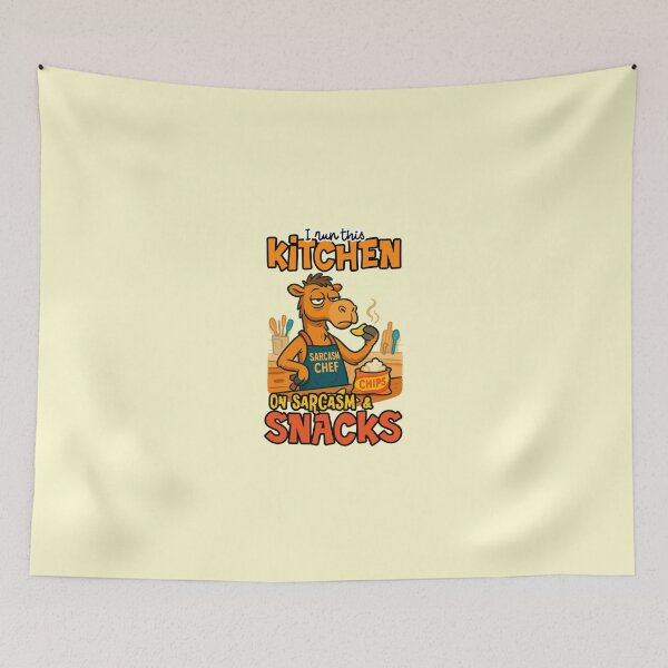 Item preview, I Run This Kitchen On Sarcasm And Snacks Funny Camel Chef Quote designed and sold by nookmerch97.