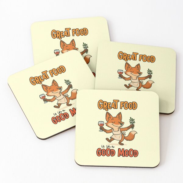 Item preview, Great Food Is In A Good Mood Funny Fox Chef Wine Quote designed and sold by nookmerch97.