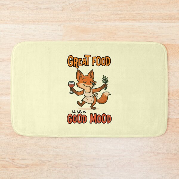 Item preview, Great Food Is In A Good Mood Funny Fox Chef Wine Quote designed and sold by NookMerch97 .