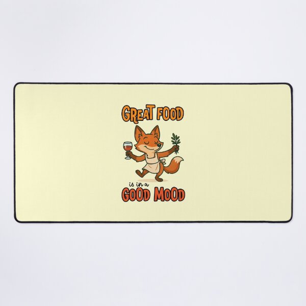 Item preview, Great Food Is In A Good Mood Funny Fox Chef Wine Quote designed and sold by nookmerch97.