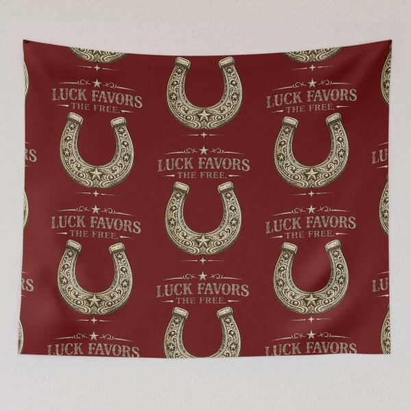 Item preview, Luck Favors The Free - Retro Western Horseshoe Graphic | Vintage Cowboy Country Design designed and sold by Anyshca.