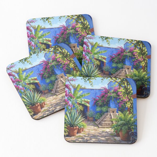 Item preview, Casa Azul Courtyard Coyoacán designed and sold by RedPeaStudio.