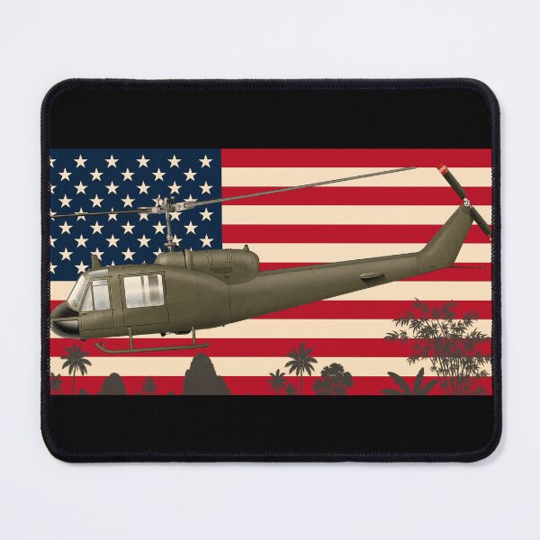 Item preview, UH-1 Huey Helicopter Vietnam War American Flag designed and sold by MilitaryMart.