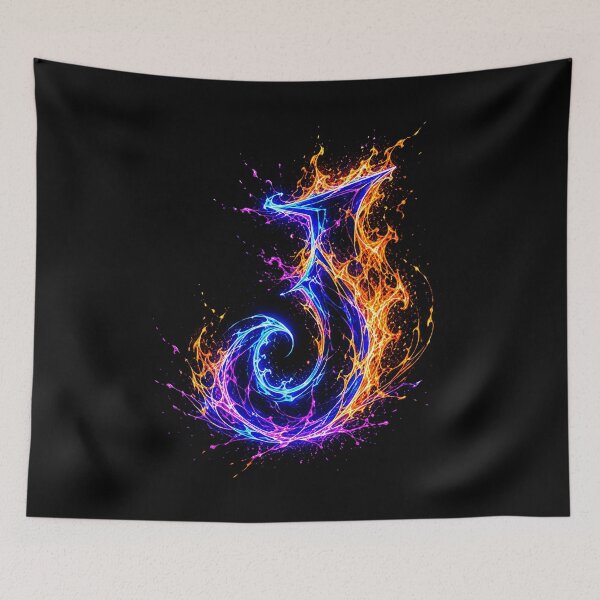 Item preview, Arcane Blaze Graffiti Letter J designed and sold by BlissBlvdShop.