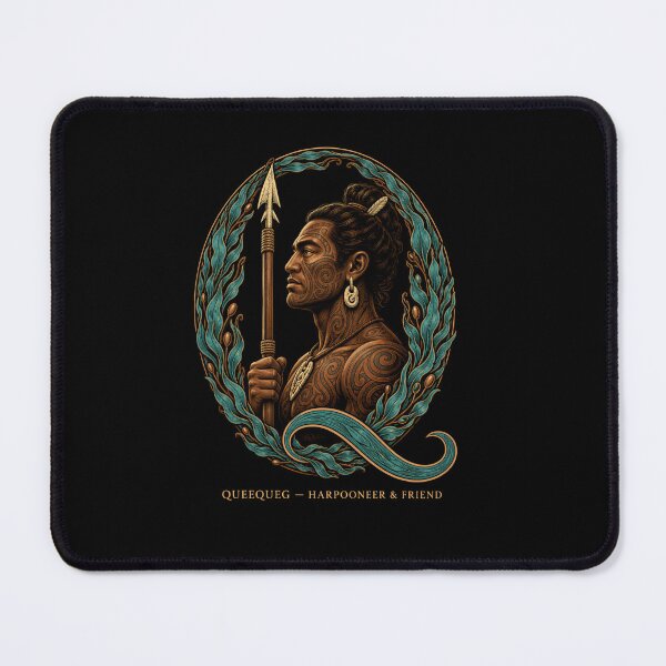 Item preview, Queequeg Harpooner and Friend Engraved Portrait designed and sold by Fenay Designs.