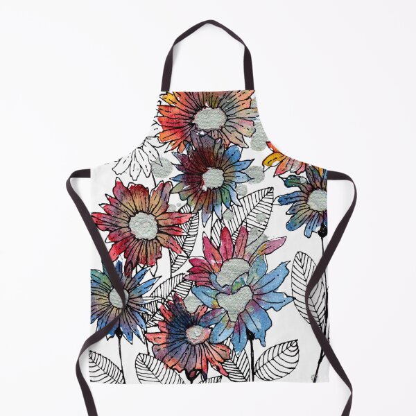 Item preview, Colourful Wildflower Garden Watercolour with Linework designed and sold by ArithraStudio.
