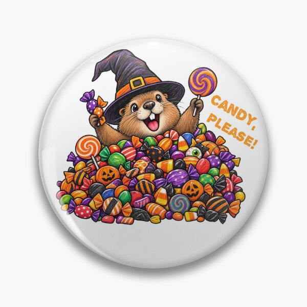 Item preview, Cute Groundhog Candy Please Halloween Witch Hat Design designed and sold by Buli89.