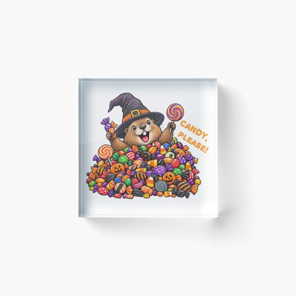 Item preview, Cute Groundhog Candy Please Halloween Witch Hat Design designed and sold by Buli89.