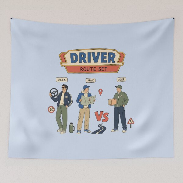 Item preview, Driver Sticker — “Route Is Planned” Road Life Humor Design designed and sold by Krasnovaovaova.