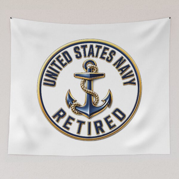 Item preview, Title: Anchored in Honor: United States Navy Retired Legacy Crest designed and sold by BlissBlvdShop.